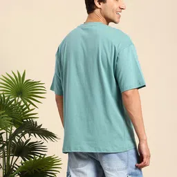 Mast & Harbour Pure Cotton Graphic Printed Drop-Shoulder Sleeves Oversized T-shirt image 4