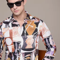 French Connection Slim Fit Geometric Printed Pure Cotton Casual Shirt-picture-21