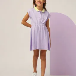 U.S. Polo Assn. Girls Light Purple Cinched Waist Polo Dress-image-33
