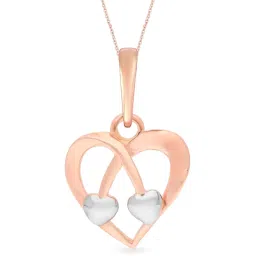 Malabar Gold and Diamonds 18k Gold Heart Pendant without Chain for Women image 1