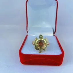 R G MART Unisex Asthadhatu Shriyantra Rudraksha Kachua Para Gold Plated Brass Ring-image-45