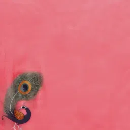 Geroo Jaipur Pink Hand Painted Floral Chiffon Saree image 4