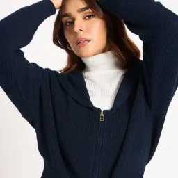 FEMMELLA Blue Relaxed Fit Solid Jacket image 5