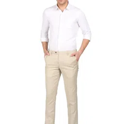 Arrow Beige Slim Fit Trousers image 5