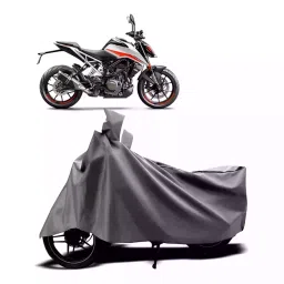 Auto Pearl Two Wheeler Cover with Bag for KTM Duke 390 ABS, Silver-picture-15
