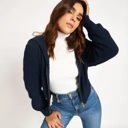 FEMMELLA Blue Relaxed Fit Solid Jacket image 3