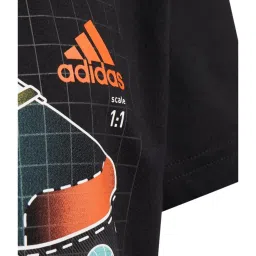 Adidas Kids Black Cotton Printed T-Shirt image 5