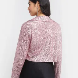 Zink London Pink Embellished Blazer image 2