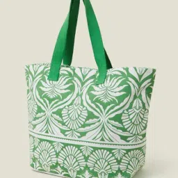 Accessorize London Green Printed Tote image 3