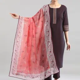 Aurelia Peach Printed Dupatta-picture-25