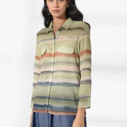 W Green Striped Shirt-picture-29