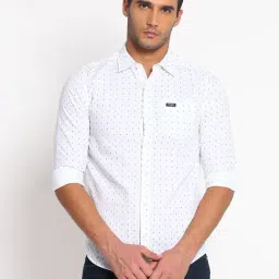 Wrangler White  Slim Fit Printed Shirt-image-40