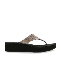 Rocia by Regal Women's Gun Metal Thong Wedges-picture-40