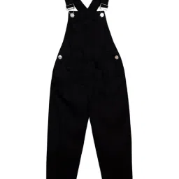 Budding Bees Kids Black Solid Dungaree-picture-29