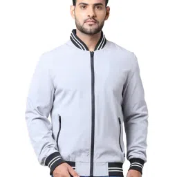 Parx Light Grey Full Sleeves Mandarin Collar Jacket-image-77