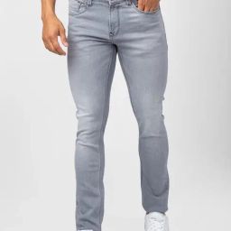Spykar Light Grey Cotton Slim Fit Jeans-picture-12