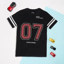 Pantaloons Junior Boys Jet Black Printed T-Shirt-picture-24