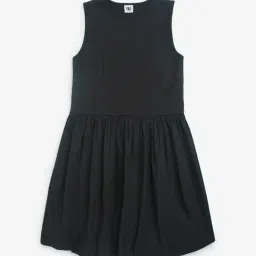 Y&F Kids by Westside Black Pleated Cotton-Blend A-Line Dress-picture-38