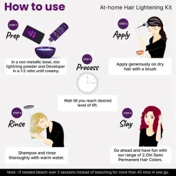 2.Oh! Bordeaux Semi Permanent Hair Color & Lightening Kit Combo image 5