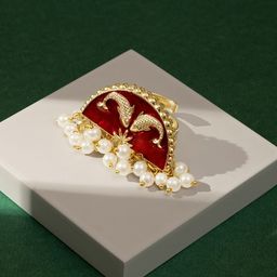 TEEJH Gold-Plated Pearl Beaded Adjustable Finger Ring-picture-8