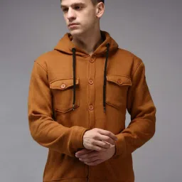 showoffff Showoff Brown Cotton Regular Fit Hooded Sweatshirt image 1
