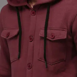 showoffff Showoff Mauve Cotton Regular Fit Hooded Sweatshirt image 4