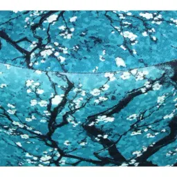 Shadowkart Teal Blue Wood Printed Ottoman image 5