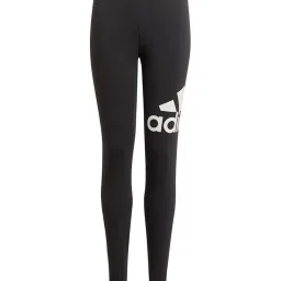 Adidas Kids Black Cotton Logo Print Tights image 1