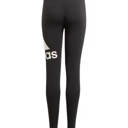 Adidas Kids Black Cotton Logo Print Tights image 2