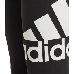 Adidas Kids Black Cotton Logo Print Tights image 3