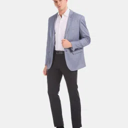 U.S. Polo Assn. Blue Slim Fit Self Pattern Blazers image 4