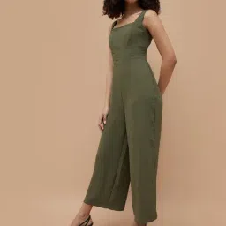 Ginger By Lifestyle Olive Regular Fit Jumpsuit image 3