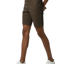 Peter England Brown Self Design Chino Shorts image 3