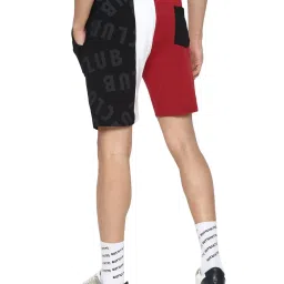 Forever 21 Red & Black Cotton Regular Fit Colour Block Shorts image 2