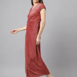 Latin Quarters Red Textured Midi Dress image 3