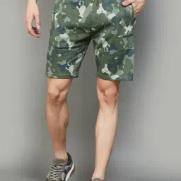 KAPPA Olive Regular Fit Camo Print Sports Shorts-image-3