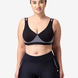 Dermawear Black & Grey Colourblocked Workout Bra-picture-25