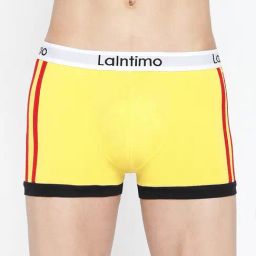 La Intimo Yellow Comfort Fit Striped Trunks-picture-5