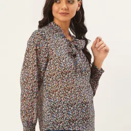 Anvi Be Yourself Black & Blue Printed Top image 4