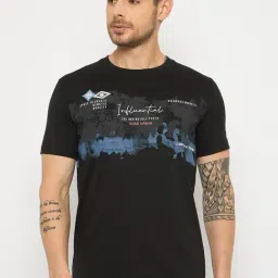 Duke Black Slim Fit Printed T-Shirt-image-9