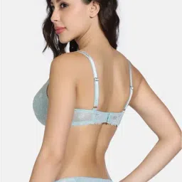 Zivame Green Regular Fit Self Pattern Bra image 2
