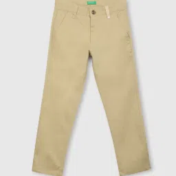 United Colors of Benetton Kids Beige Mid Rise Trousers image 1