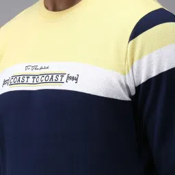 showoffff Showoff Navy Blue Cotton Regular Fit Colour Block Sweatshirt image 4