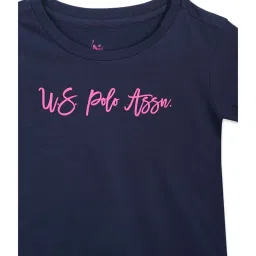 U.S. Polo Assn. Kids Blue Cotton Printed T-Shirt image 4