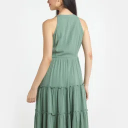 Zink London Green Halter Neck A-Line Dress image 2