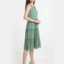 Zink London Green Halter Neck A-Line Dress image 5