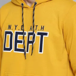 showoffff Showoff Yellow Cotton Regular Fit Printed Hooded Sweatshirt image 4