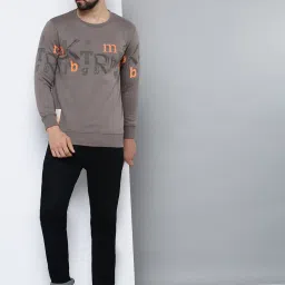 showoffff Showoff Grey Cotton Regular Fit Printed Sweatshirt image 5
