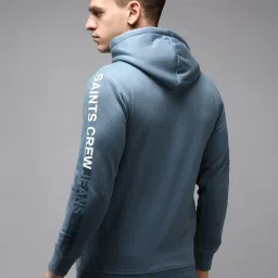 showoffff Showoff Blue Cotton Regular Fit Printed Hooded Sweatshirt image 2