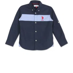 U.S. Polo Assn. Kids Navy Solid Full Sleeves Full Sleeves Full Sleeves Shirt image 1